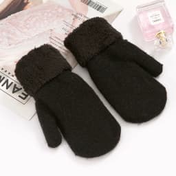 Winter Warm Plus Cashmere Solid Elasticity Soft Full Fingers Mittens Gloves for Women Rabbit Fur Thicken Knitted Cute Gloves