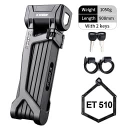 Etook Bicycle Folding Lock Lengthen Anti Theft Heavy Duty Strong Foldable Lock For E Bike Scooter Motorcycle Patented Bracket