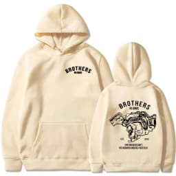 Team Brothers in Arms Skeleton Double Sided Print Hoodies Men Women Clothing Fashion Sweatshirt Oversized Long Sleeve Pullovers