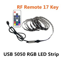 DC 5V USB LED Strip 5050 Waterproof RGB LED Light Flexible 50CM 1M 2M Add 3 17Key Remote For TV Background Lighting