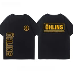OHLINS Motorcycle Shock Absorber Modified T-Shirt Casual Trendy Brand Men Women Car Club Crew Neck Short-Sleeved Top