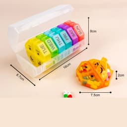Pill Organizer 4 Compartments 7 Days Portable Travel Weekly Tablet Drug Case for Vitamin Medicine Dispenser Pills Storage Box