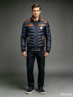 Men Winter Quilted Bomber Jacket Faux Leather Spliced Stand Collar Windproof Warm Coat Male Vintage Cowboy Badge Casual Outerwea