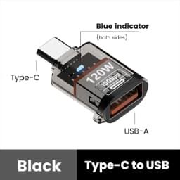 120W OTG USB 3.2 To Type C Adapter USB Female To Type C Male Fast Charging Adadpter OTG USB C For iPhone 15 16 Samsung Laptop PC