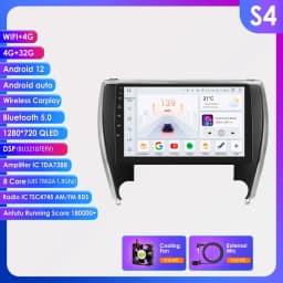 Hizpo Car Radio Player Head Unit Plug And Play For Toyota Camry 2015-2017 North America Version GPS Navigation Android Auto DSP