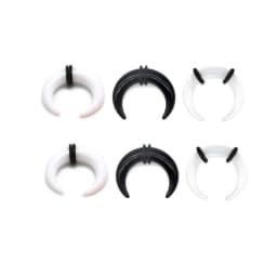 2-6pcs Acrylic C Shape Pincher Tapers Septum Buffalo Taper Expander Nose Ring Plugs Piercing Jewelry with Black O-Rings 4G-00G