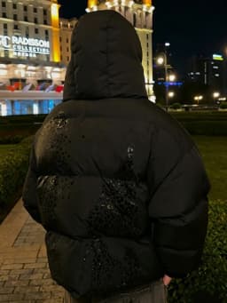 Women Leopard Jacquard Puffer Jacket Hooded High Collar Zip Snap Button Loose Cropped Drop Shoulder Warm Coat Ladies Outerwear