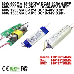1-10PCS High Power LED Driver 300MA 450MA 600MA 900MA 5W 10W 12W 20W 36W 60W Inside External IP67 Constant Current Adapter Chip