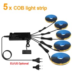 1-10PCS 12V Black COB LED Strips With Smart Double Door Sensor Switch Cabinet Light Set for Kitchen Under Cabinet Wardrobe