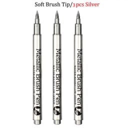 Brush Metallic Craftwork Pen Silver/Gold Permanent Acrylic Paint Pens Markers for Rock Painting 1-5MM Soft/Hard Nib Art Supplies