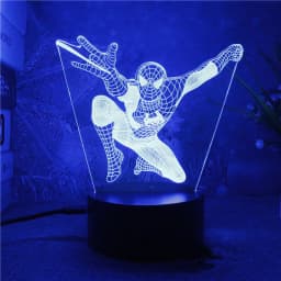 3D acrylic LED night light Spider Man visual 16 color gradient touch switch USB desk lamp holiday gift home decoration