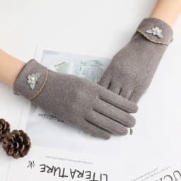 Autumn Winter New Women Keep Warm Touch Screen Thin Fleece Windproof Elasticity Gloves Elegant Female Retouch Bowknot Simple