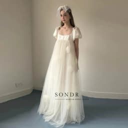 Sondr Customized U-Neck Korean Wedding Dresses Square Collar A Line Japanese Women Party Dresses Luxury Prom Party Gown 2026