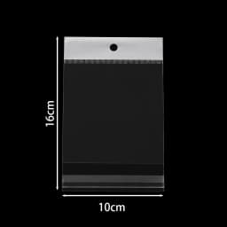 100pcs/lot Self-adhesive OPP Packaging Bags Transparent Small Jewelry Gift Packing Self Adhesive Candy Packaging Hanging Bag
