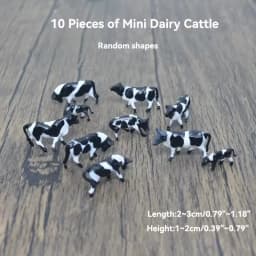 1 to 10pcs 1/87 Miniature Cow Ox Bull Cattle Figurines Farm Models Fairy Garden Sandbox Landscape Action Figures Toys Ornaments