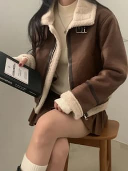 Retro Korean Style Suede Motorcycle Jacket Women's Loose Casual Fashionable Cotton Outerwear Alluring Comfortable Coat