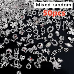 50PCS Mixed Random Metal Snake Butterfly DIY Nail Rhinestone Luxury Japan Various Size Gems Jewelry Decor Manicure Accessories *
