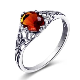 Original Female Ring 100% 925 Sterling Silver Oval Red Garnet Color Rings for Women Art Deco Revival Vintage Jewelry Wholesale