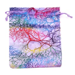 Chanfar 50pcs/lot Colored Trees Pattern Organza Gift Bags Wedding Organza Christmas Gift Bags Drawable Packaging Jewelry Bags