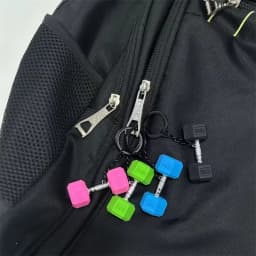 PVC Mini Barbell Keychain Barbell Sheet Exquisite Bag Pendant Accessories Simulation Dumbbell Keychain Fitness Enthusiast