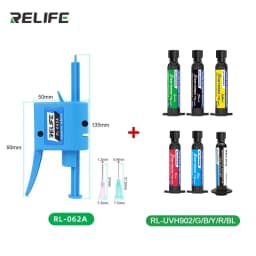 RELIFE RL-UVH902 UV Transparent Curing Solder Mask for Mobile Phone Repair Jumping Wire Quick Dry Curing Welding Paste Flux Oil