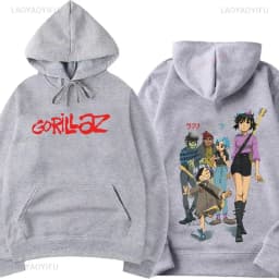 Music Band Gorillaz PUNK ROCK Sweater Cartoon Pattern Hooded Leisure and Trendy Clothes Vintage Y2K oversized Clothing