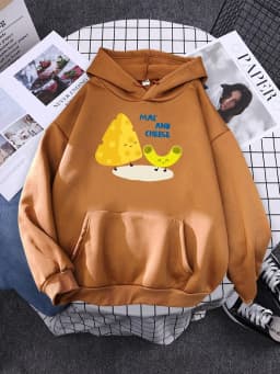 Cartoon Friendly Mac And Cheese Womens Clothes Loose Fashion Hoody Simplicity Casual Sweatshirt Female Fleece Autumn Hoodies