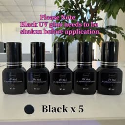 Wholesale 5PCS UV GLUE Adhesive Eyelash Extensions 6ml Black UV Eyelash Glue Fast Drying Strong Long Lasting False Lash Supplies