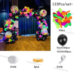 1Set Neon Balloons Neon Glow UV Glow Balloons Garland Arch Kit Fluorescent Globos Blacklight Birthday Party Decor Baby Shower