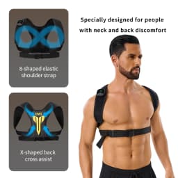 Electric Muscle Stimulator EMS Back Shoulder Vibration Stress Relief Massager Smart Muscle Toner Correct Body Posture USB Charge