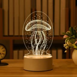 3D Acrylic LED Night Lamp USB Plug-Bedside Accent for Birthday Celebrations & Family Home Decor
