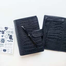 Genuine Leather A6 Personal Notebook Diary Planner Croc Grain 26mm Rings Journal Stationery Notepad Agenda Organizer Big Pocket