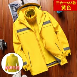 Thickened Fleece Lined Cotton Jacket for Men Workwear Safety Coat Winter Cold Resistant Reflective Printed Logo Casual Loose Fit