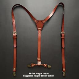 2*115Cm Leather Suspenders Men 4-Clip Y-Back Retro Suspenders Adjustable Suspenders Women's Pants Braces Apparel Accessories