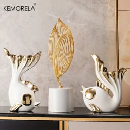 Ceramics Statue Exquisite Home Decor Modern Abstract Art Statue Ornaments Sculpture Decoration for Living Room Table Centerpiece