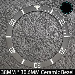 Sloping 38mm * 30.6mm Ceramic/Aluminum Blue Luminous Bezel GMT and Diving Watch Insert Fit for 40mm Watch Case Replacement Watch