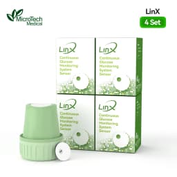 MicroTech LinX CGM 4 Sets Continuous Glucose Monitoring System 24Hx15Days Real-time Dynamic Blood Glucose Glucometer No Finger P