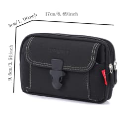 Durable Canvas Phone Waist Pouch, Buckle Closure Belt Holster, Multi‑Layer Utility Waist Bag for Hiking Travel Daily Carry