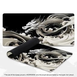 Black White Chinese Dragon Art XXL Gaming Mouse Pad Deskmat Non-Slip Rubber Keyboard Table Mat Cloud Pc Gaming Desk Mats Gamer