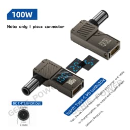 100W Type C Fast Charging Adapter Connector Dc Plug USB C to Universal Laptop Charger Converter for Lenovo Hp Dell Asus Acer