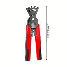 Professional-Grade Wire Bender Pliers - Red Handle, Crimping & Stripping Tool for Electricians, Precision Manual Bending