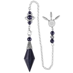Natural Stone Crystal Pendulum for Reiki Divination 12 Facet Hexaonal Points with Dream Catcher Chain Spiritual Pendulos X072