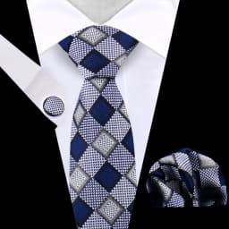 Business Tie For Men Set Necktie Cufflink Classic Handkerchief Suit For Wedding High Quality Stripe Tie Set Formal Gravata Gift