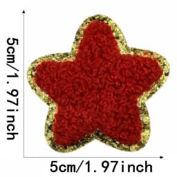 10pcs Set Chenille Self-Adhesive Patches Shiny Glitter Base Lightning Star Rainbow Patch for Bags Hats Jackets Clothing