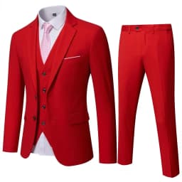 ( Blazer + Vest + Pants ) Men's Suit Slim 3 Pieces Set Solid Wedding Party Prom Groom Best Male Formal Business Suit