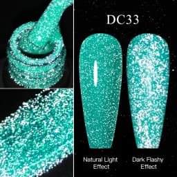 Mtssii Reflective Glitter Gel Pink Sparkling Sequins Gel Nail Polish Soak Off UV Nail Gel Semi-permanent Nail Art Decoration