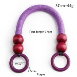 2/4Pcs 37/48cm Wooden Beaded Purse Frame Rope Wrapped Bag Handles for Crochet Beach Totes DIY Bags Making Replacement Supplies