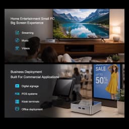 Ninkear M5 Neo Mini Desktop Computer for Home Office, Online Learning, Web Browsing and Streaming, Intel Pentium Gold 5405U, 8GB RAM, 256GB SSD, Windows 11, Dual HDMI, WiFi 5, Bluetooth 5.0, Gigabit LAN