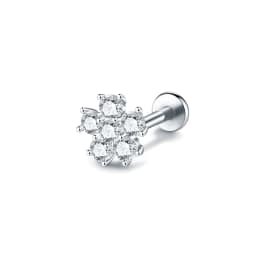 1PC 16G Steel Crystal Flower Mini Stud Earring Piercings Feather Lighting Star Helix Cartilage Tragus Lobe Ear Piercings Jewelry