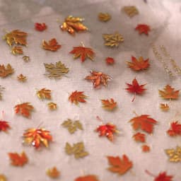 5D Embossed Jelly Maple Leaf Nail Art Sticker Gold Red Autumn Maple Leaves Nail Decals Self-Adhesive Fall Leaf Nail Art Sliders